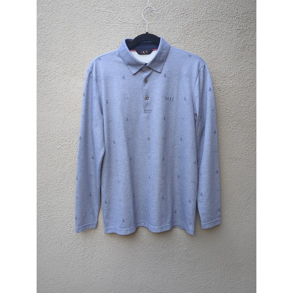 Daks Golf Shirt Men Lg Logo Long Boats Sleeve Rugby Tennis Polo Nautical